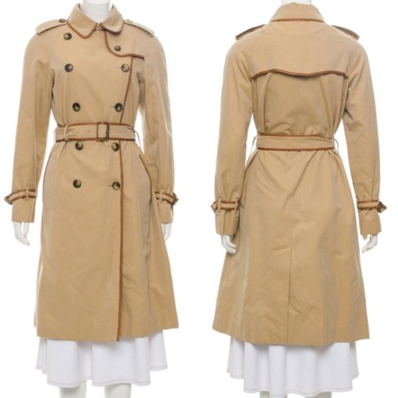 Burberry Trench with leather Trim US 8